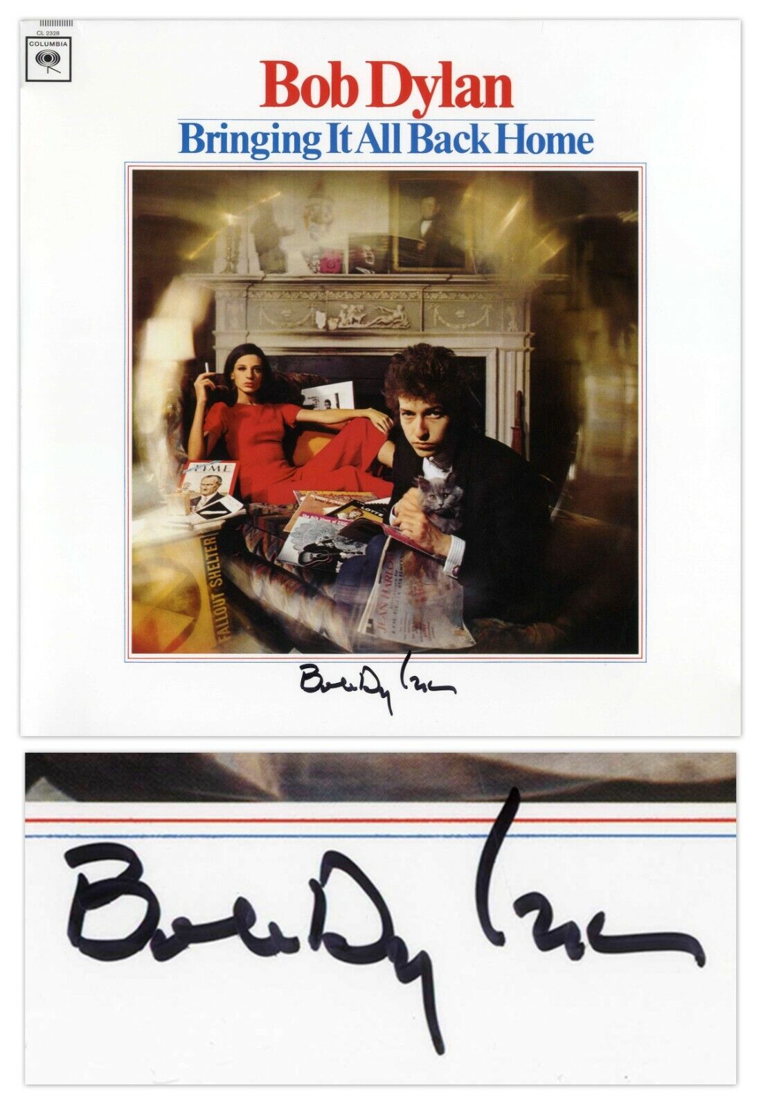 Bob Dylan Signed Vinyl LP Bringing It All Back Home w His Manager Jeff Rosen COA