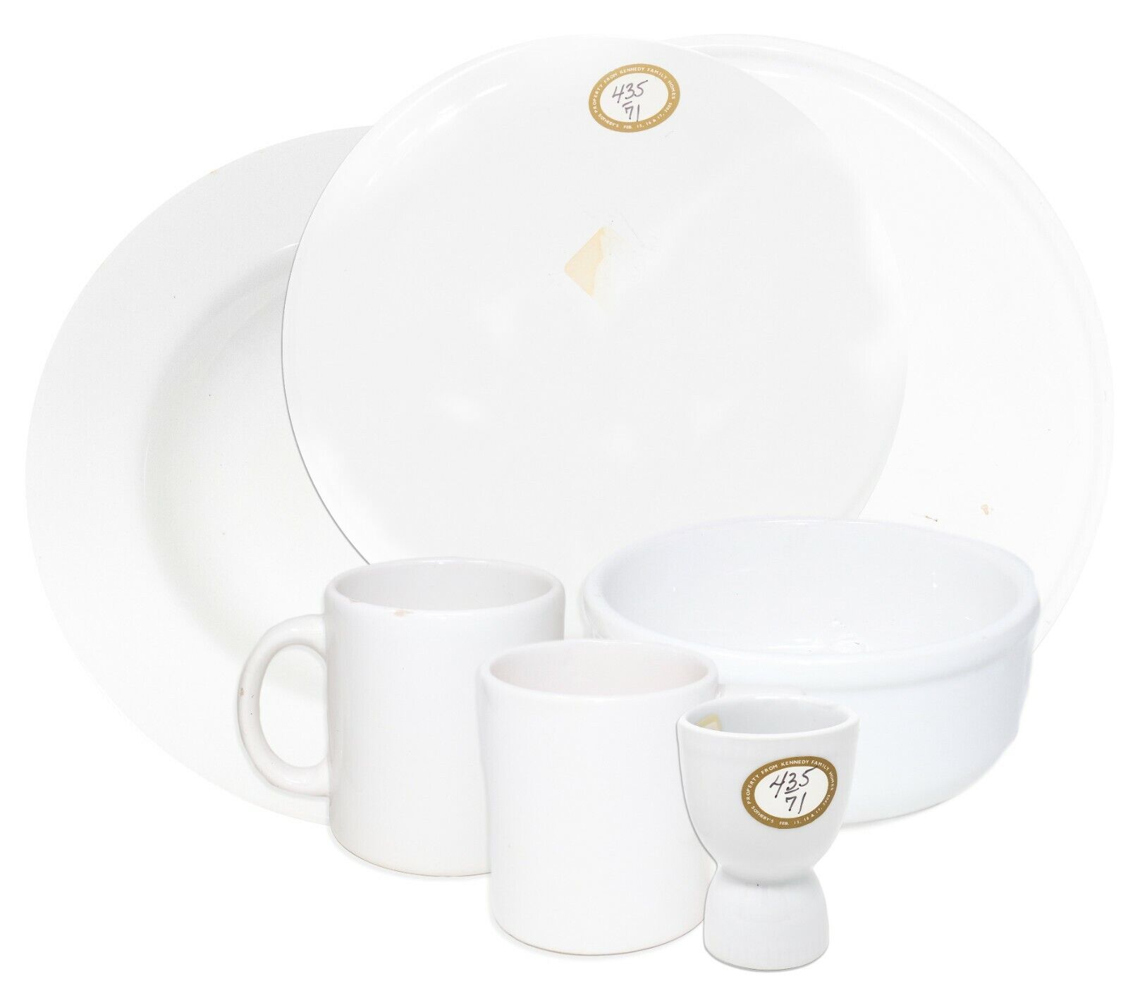 Seven Pieces of Tableware Owned by JFK Kennedy Family