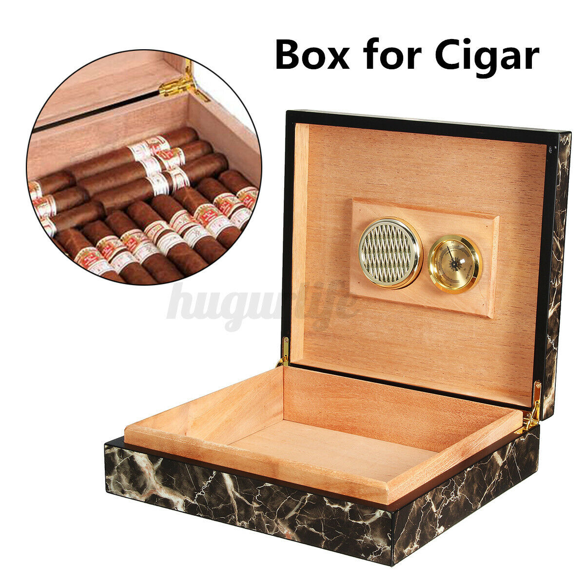 20-25 Cigar Tube Humidor Wood Cedar Lined Storage Case Box Humidifier 