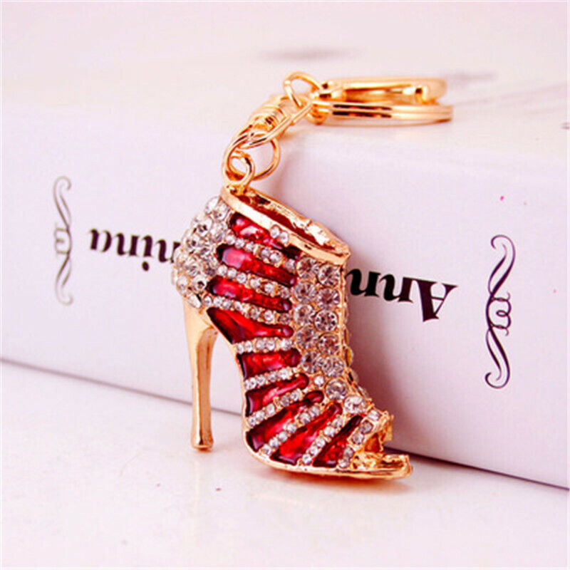 Key Ring Crafts Bag Charm Crystal Keychain High Heel Shoes Festival Xmas Gifts
