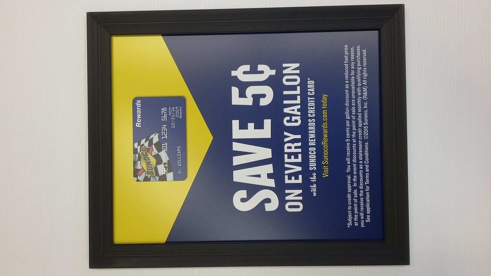 SNAP LOCK FRAME SIGN. WALL MOUNT. FOR GAS PUMP. CONVENIENCE STORE PROMOT