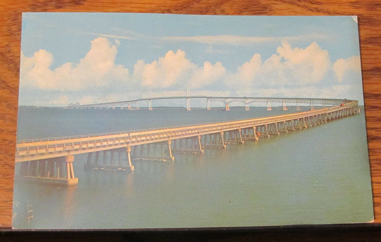 Vintage PC Postcard Chesapeake Bay Bridge Maryland MD