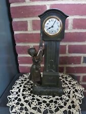 Antique French Spelter Dutch Girl Grandfather Novelty Clock , Circa 1930 picture