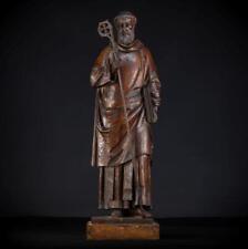St Benedict of Nursia Wooden Sculpture | Antique Benedictus Wood Statue | 27.2