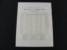 1845 Western Rail Road Of MA Extremely Rare Time Table For The Western Trains picture