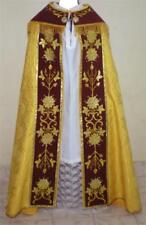 Gold Cope Vestment Lined Trad Catholic High Mass Priest Clergy & Humeral Veil picture