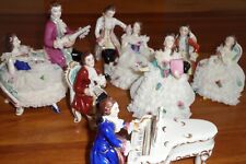 Antique Dresden figurines. 8 - piece set of musicians about 7cm tall. picture