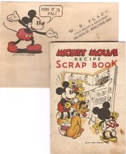 Walt Disney Booklet Premium Recipe Scrap Book Mickey Mouse 1930s Vintage Old picture