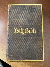 Vintage Antique Holy Bible Small Gold leather Snake Skin Old And New Testament picture