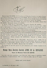 AYMER DE LA CHIVALERIE Victor de Sartre SHARE Lebeau de la Chatre 1887 picture