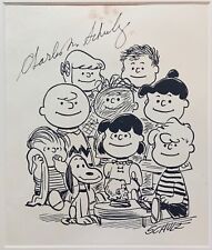 Original Charles M. Schulz 9 Character Drawing of the Peanuts Gang, Snoopy & CB picture