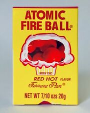 Vintage 1987 Ferrara Pan ATOMIC FIREBALLS Candy Container 2.75” SEALED Nuclear picture