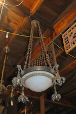 AWESOME ARTS & CRAFTS CHANDELIER HAMMERED BRASS OR COPPER  ARCHITECTURAL SALVAGE picture