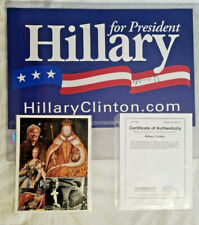 Hillary Clinton Signed 2008 Presidential Campaign Poster & Female Leader Collage picture
