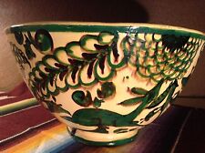 VINTAGE LARGE MEXICAN SERVING BOWL RARE DEER FAWN MOTIF picture