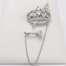 Art Deco Order of Amaranth Past Royal Matron Crown Platinum Diamond Brooch Pin picture