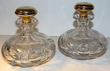 ANTIQUE HAWKES CRYSTAL & 14K,GORHAM STOPPERS PERFUME COLOGNE BOTTLE,X 146, SET picture