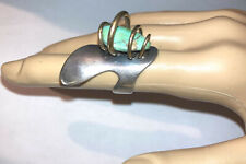 Rare Modernist Art Smith Sterling Silver & 14k Gold Turquoise Ring Size 6 picture