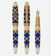 NEW David Oscarson Russian Imperial 14kt Gold Nib Solid Silver Sapphire Blue Pen picture