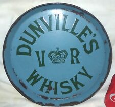 ANTIQUE IRISH DUNVILLE'S WHISKY CROWN SIGN BREWING PORCELAIN TRAY BEER BAR ART picture