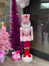 5ft pink candy nutcracker. He is a beautiful velvet and lace nutcracker.   picture