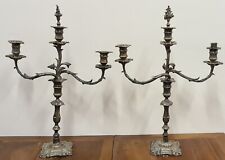 PAIR OF CANDLESTICKS. SILVER METAL. VALENTINE. MODERNIST STYLE. XXTH CENTURY. picture