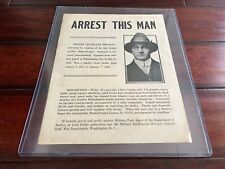 *HISTORIC* 1 OF 3 IN THE WORLD* 1920 GROVER CLEVELAND BERGDOLL FBI WANTED POSTER picture