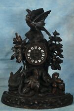 Large Antique French Black Forest Elaborately Carved Wood Clock 19th Century picture