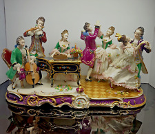 Frankenthal Dresden German Victorian Piano Musical 18”x 8”x 11” Figural Group picture