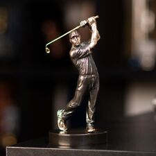 Golf Swing Stick Golfer Statue Sculpture Bronze Silver Marble Figurine By Vizuri picture