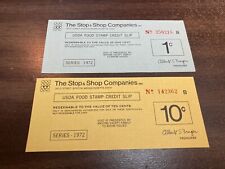 KAPPYS USDA FOOD STAMP COUPONS  SERIES 1972 STOP & SHOP COMPANIES SET OF 2  DV71 picture