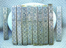 Ultra Rare Antique Solid Brass 10 Mezuzah Case Set Jewish Judaica Kabbalah picture