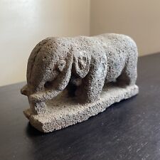 RARE Antique Carved Lava Rock Stone Elephant Statue Sculpture Art Figure WOW picture