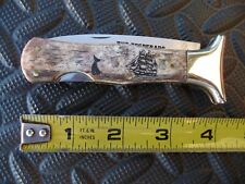 National Blade Japan Scrimshaw Desperado 6A Steel Folding Pocket / Boot Dagger picture