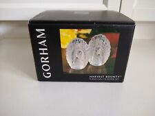 GORHAM Harvest Bounty Crystal Glass Turkey Salt & Pepper Shaker Set with Box 4