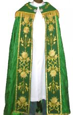 Green Cope Vestment Lined High Mass Clergy Priest Catholic & Humeral Veil picture