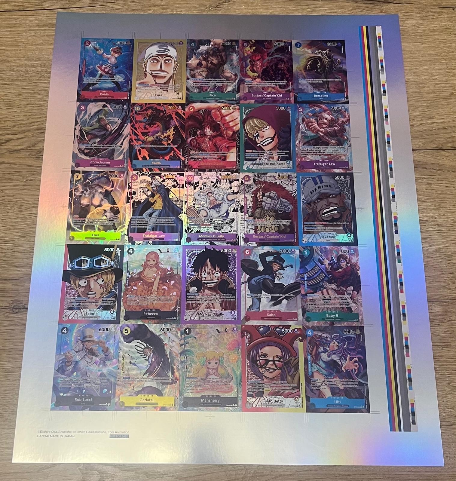One Piece OP05 Uncut Sheet Bandai 2023 - Holy grail of one piece collecting One Piece OP05 Uncut Sheet Bandai 2023 - Holy grail of one piece collecting