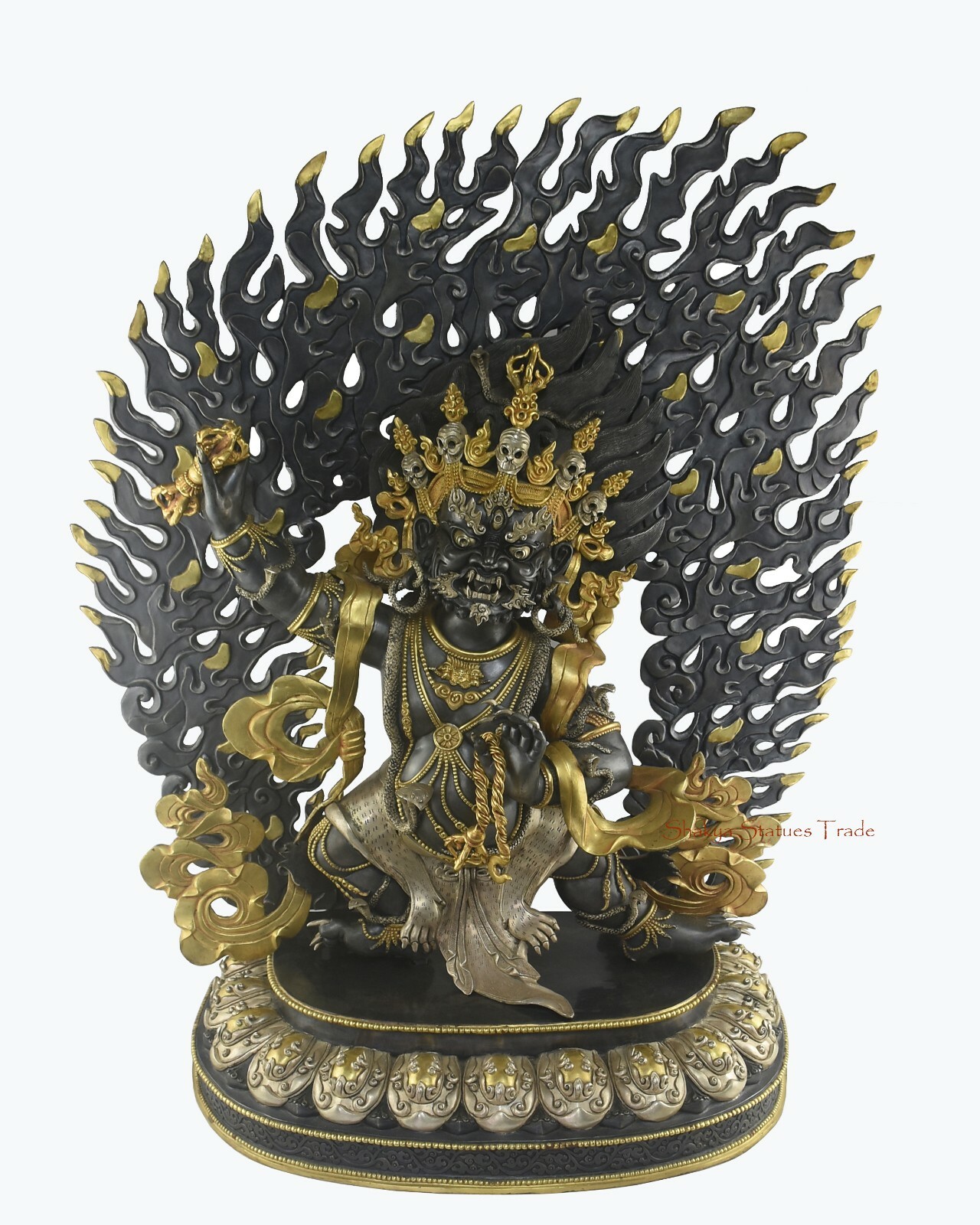 Fine Quality Hand Carved Vajrapani Chana Dorje Copper Statue From Patan, Nepal Fine Quality Hand Carved Vajrapani Chana Dorje Copper Statue From Patan, Nepal