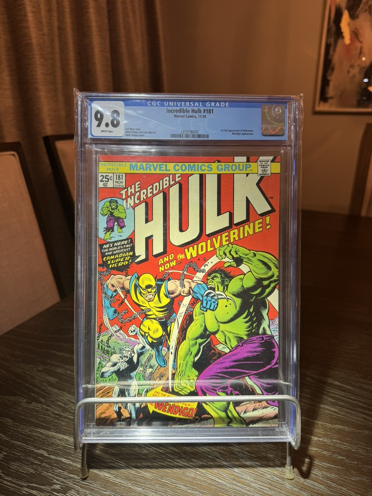 Incredible Hulk #181 CGC 9.8 Near Mint White Pages 1sr Wolverine 1974 Key π₯ Incredible Hulk #181 CGC 9.8 Near Mint White Pages 1sr Wolverine 1974 Key π₯