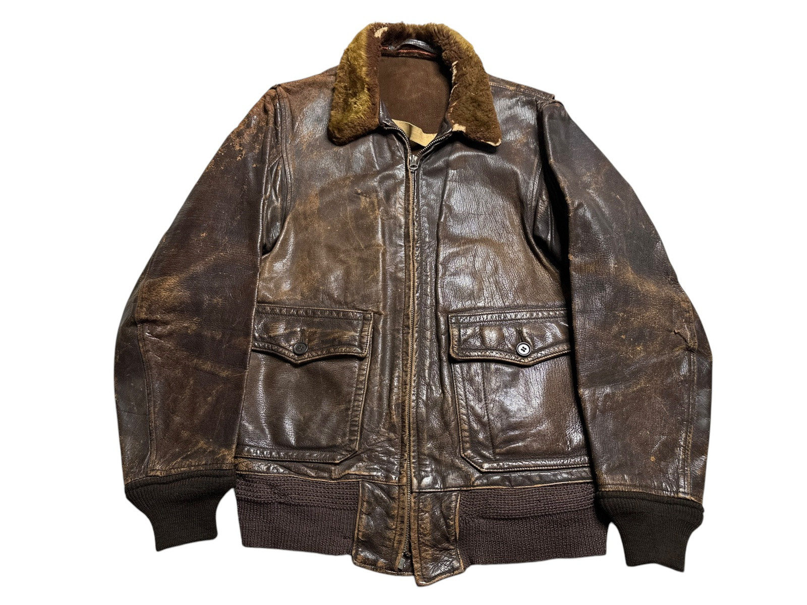 Original WWII H&L Block M-422A G1 Leather Flight Jacket Size 40 Original WWII H&L Block M-422A G1 Leather Flight Jacket Size 40