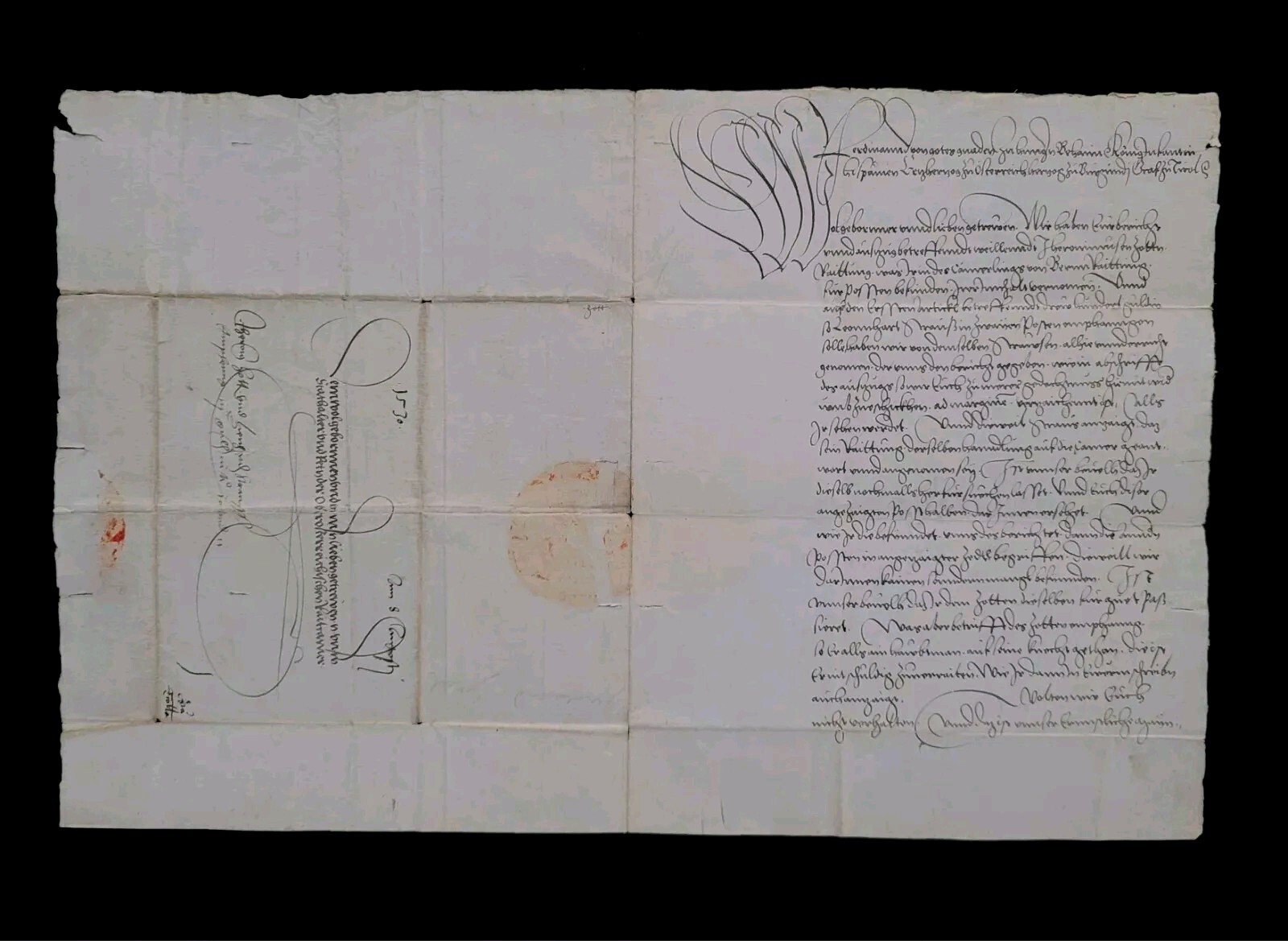 1530 King of Hungary Bohemia Ferdinand I Signed Royal Order to Austria Governors 1530 King of Hungary Bohemia Ferdinand I Signed Royal Order to Austria Governors