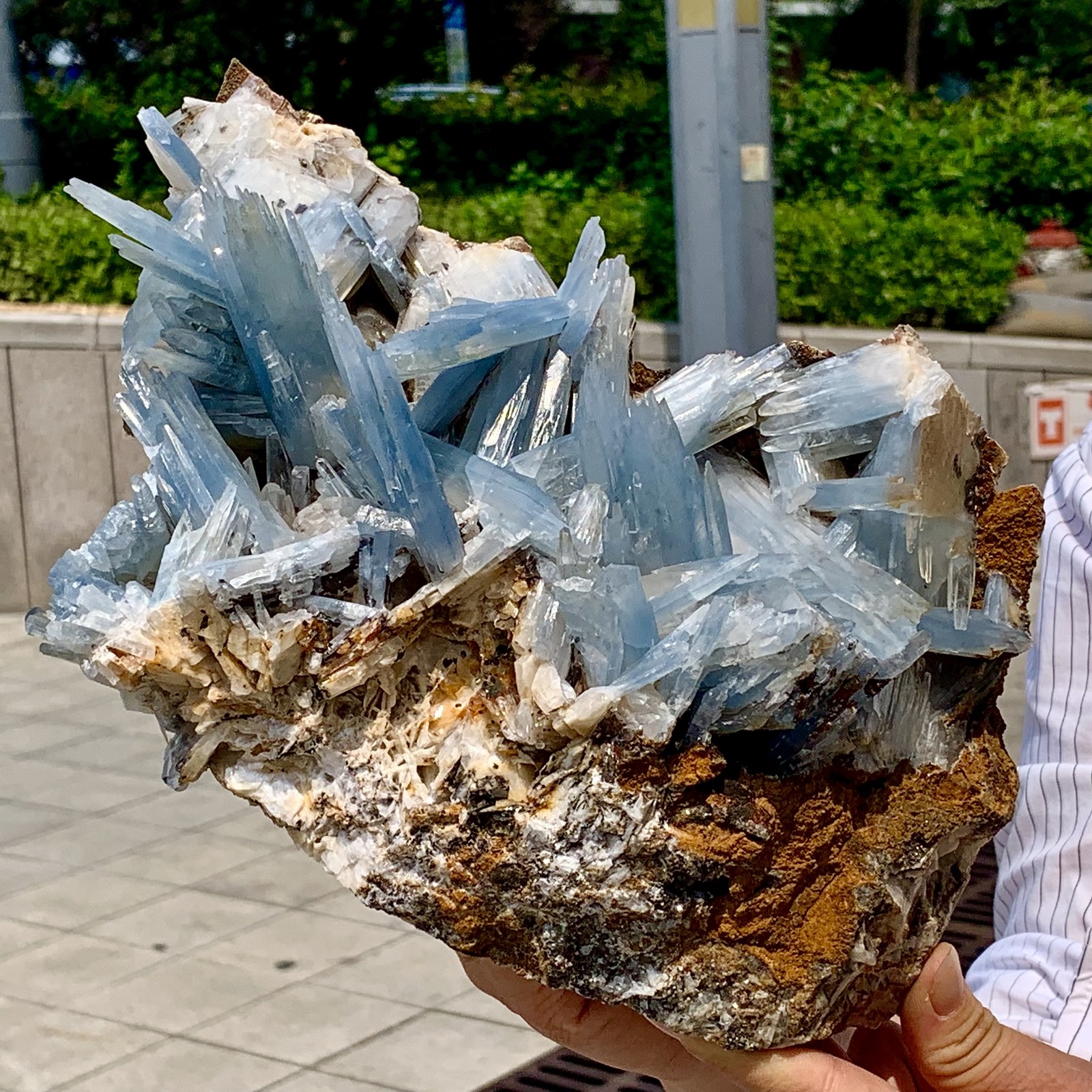 10.67LB Natural blue schistose barite crystal mineral specimen from Morocco
