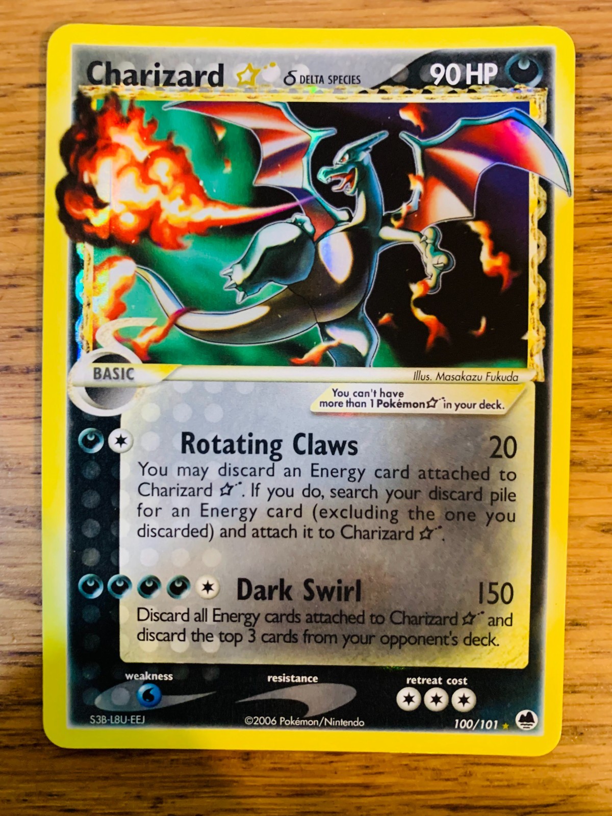 LP Gold Star Charizard (100/101) EX Dragon Frontiers Vintage Holo Pokemon Card