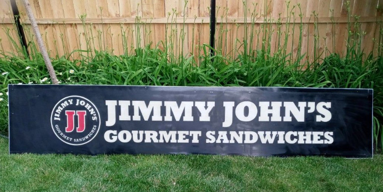 FOOD ADVERTISING SIGN JIMMY JOHN'S GOURMET SANDWICHES RARE SIGN