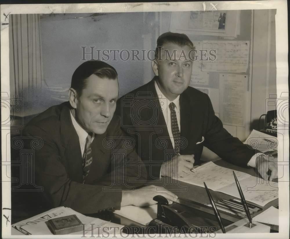 1956 Press Photo Charles F. Kaufman Co. Officials Henry Miller, Julian Gregory