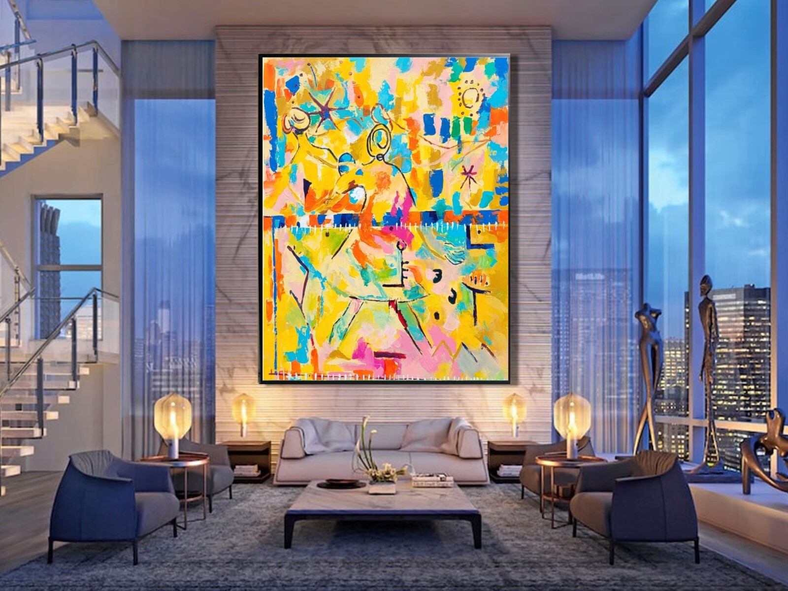 Sale Caribbean Delight ORIGINAL Abstract Painting 60 Sale Caribbean Delight ORIGINAL Abstract Painting 60