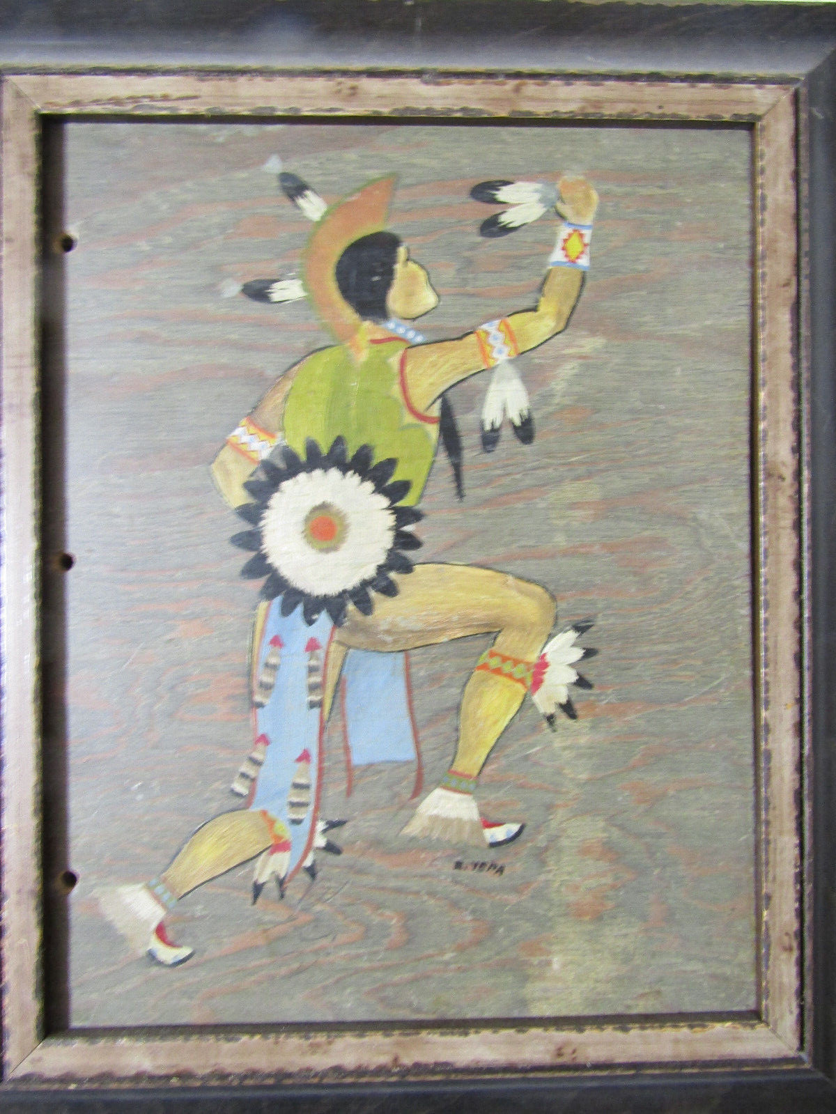 old Painting American Emiliano Yepa b. 1890 Jemez Pueblo Santa Fe Indian school old Painting American Emiliano Yepa b. 1890 Jemez Pueblo Santa Fe Indian school
