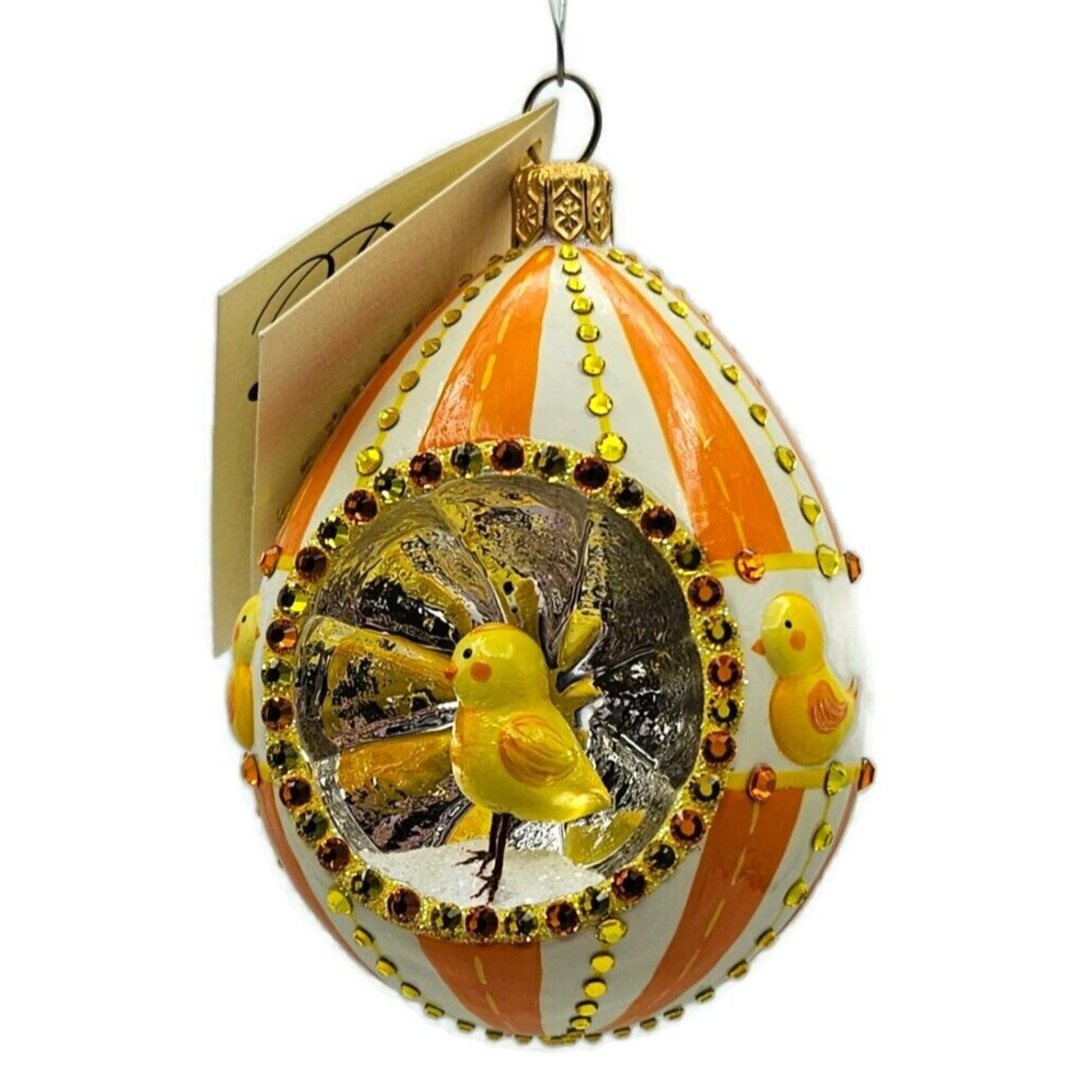 Patricia Breen Oeuf Sucre Chicks Easter Egg Striped Jeweled Reflector Ornament Patricia Breen Oeuf Sucre Chicks Easter Egg Striped Jeweled Reflector Ornament
