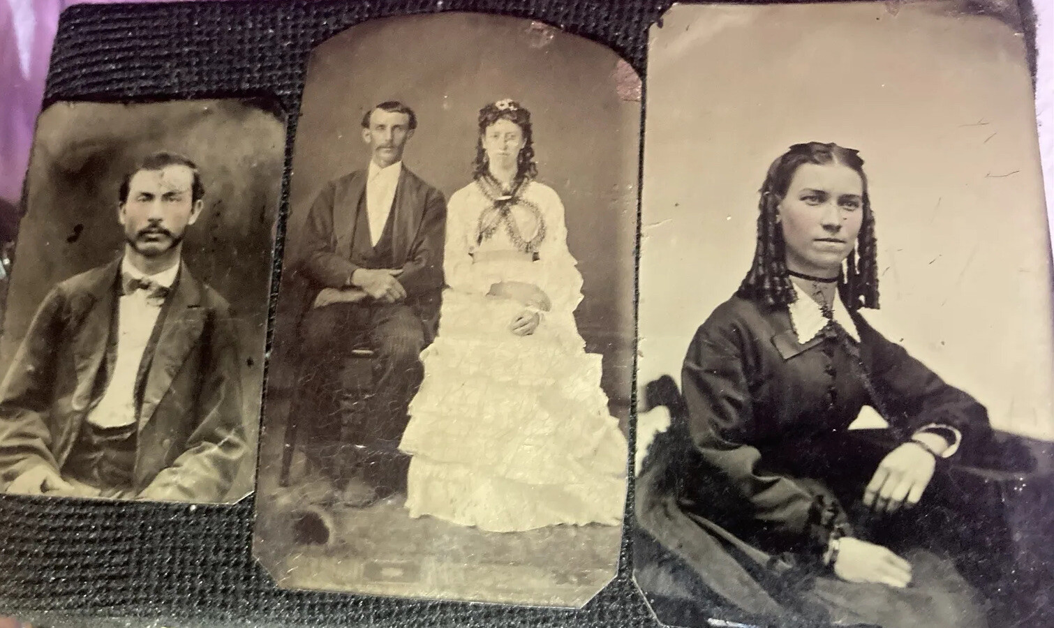 Rare Antique Tintype Lot Of Doc Holliday & Kate Horoney Wedding Portrait Rare Antique Tintype Lot Of Doc Holliday & Kate Horoney Wedding Portrait