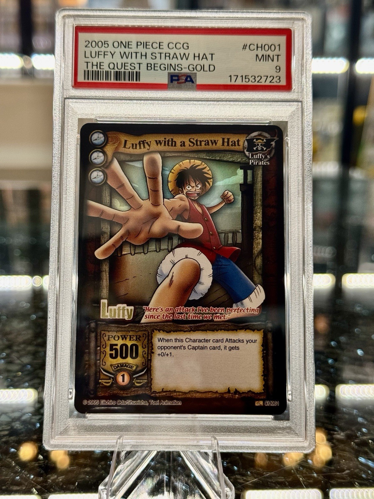 2005 SHONEN JUMP'S ONE PIECE CCG THE QUEST BEGINS LUFFY WITH A STRAW HAT PSA 9 2005 SHONEN JUMP'S ONE PIECE CCG THE QUEST BEGINS LUFFY WITH A STRAW HAT PSA 9